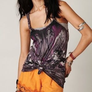 Free People Psychedelic Nouveau Braided Strap Tank